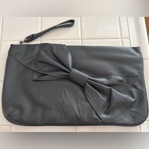 Vintage Gray Clutch with Bow Accent